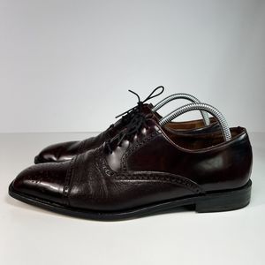 Mezlan Shoes Men's Size 8.5 M Andrew Red Leather Oxford Dress Shoes Cap Toe